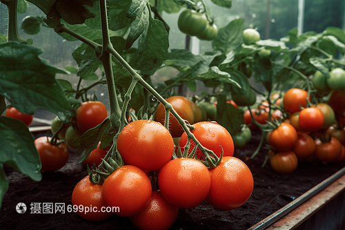 溫室中的西紅柿特寫拍攝鏡頭